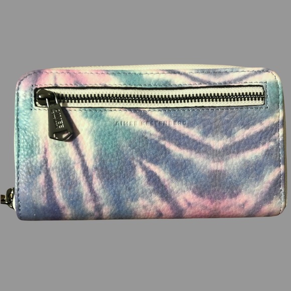 Aimee Kestenberg Handbags - Leather Tie-Dye Zip Around Wallet Card Holder Blue Pink Purple AIMEE KESTENBERG